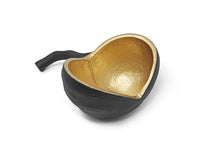 Load image into Gallery viewer, Set of 2 Black and Gold Nut Shaped Bowls