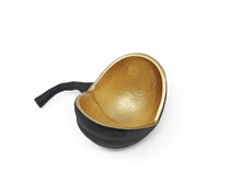 Load image into Gallery viewer, Set of 2 Black and Gold Nut Shaped Bowls