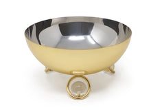 Load image into Gallery viewer, Salad Bowl Silver Inner Gold Outer with Ball Legs - 9.1"D