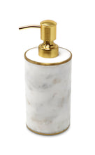 Load image into Gallery viewer, White Marble Dispenser with Gold Pump