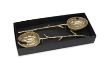 Load image into Gallery viewer, Gold Salad Servers with Branch Design