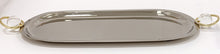Load image into Gallery viewer, Oval Tray with Ball and Gold Ring Handles - 23.2"