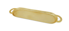 Load image into Gallery viewer, Gold Oblong Serving Tray with Flat Handles