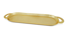 Load image into Gallery viewer, Gold Oblong Serving Tray with Flat Handles