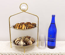 Load image into Gallery viewer, Silver 2 Tier Stand with Gold Frame and Ball Design - 16.5"H