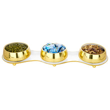 Load image into Gallery viewer, Elegant Gold Triple Serving Dish