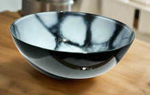 Load image into Gallery viewer, 10.5" Black and Gold Marbleized Footed Bowl