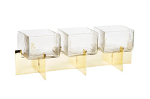 Load image into Gallery viewer, 3 Sectional Dish on Gold Block Base