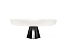 Load image into Gallery viewer, White Glass Cake Plate on Black Stem