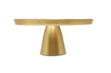 Load image into Gallery viewer, Glass Footed Cake Plate with Gold Rim