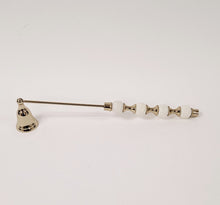 Load image into Gallery viewer, Gold Candle Snuffer White and Gold Beaded Handle