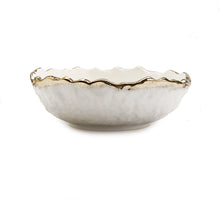 Load image into Gallery viewer, 4 Piece White Dinner Set Speckled Gold Design