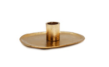 Load image into Gallery viewer, Flat Gold Candle Holder