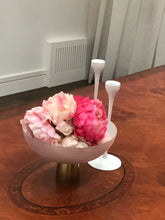 Load image into Gallery viewer, White Glass Bowl on Gold Stem