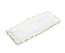 Load image into Gallery viewer, Glass Oblong Tray with Gold Edge