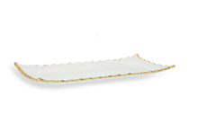 Load image into Gallery viewer, Glass Oblong Tray with Gold Edge 14"L x 6.75"W