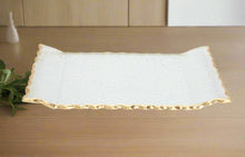 Load image into Gallery viewer, Glass Oblong Tray with Gold Edge 11"L 6.5"W