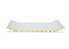 Load image into Gallery viewer, Glass Oblong Tray with Gold Edge 11"L 6.5"W