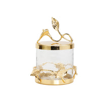 Load image into Gallery viewer, Hammered Glass Canister with Gold Leaf Lid