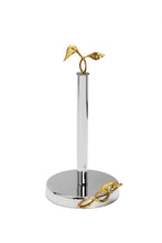 Load image into Gallery viewer, Stainless Steel Paper Towel Holder with Gold Leaf Design