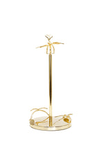 Load image into Gallery viewer, Gold Paper Towel Holder with Leaf Design - 7" Base