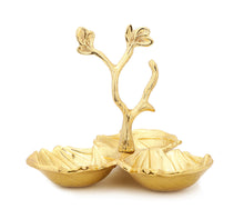 Load image into Gallery viewer, Gold Leaf 3 Sectional Relish Dish