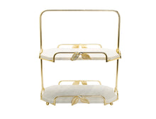 Load image into Gallery viewer, 2-Tier Marble and Gold Centerpiece