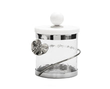 Load image into Gallery viewer, Canister with Floral Lotus Art