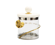 Load image into Gallery viewer, Canister with Floral Lotus Art