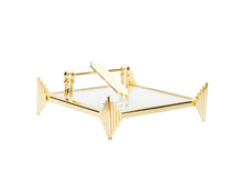 Load image into Gallery viewer, Gold Square Napkin Holder Symmetrical Design