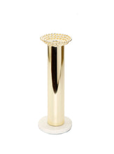 Load image into Gallery viewer, Gold Taper Candle Holder on Marble Base - 12.5"H