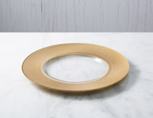 Load image into Gallery viewer, Set of 4 Glass Chargers With Gold Dotted Border - 13"D