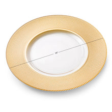 Load image into Gallery viewer, Set of 4 Glass Chargers With Gold Dotted Border - 13"D