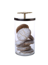 Load image into Gallery viewer, Glass Canister With Mosaic Handle - 4"D X 6.25"H