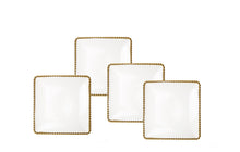 Load image into Gallery viewer, Porcelain White Plates with Gold Beaded Design